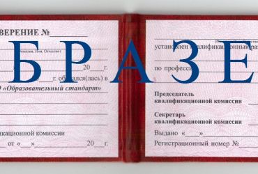 Пустое удостоверение БЛАНК 1 (образец)